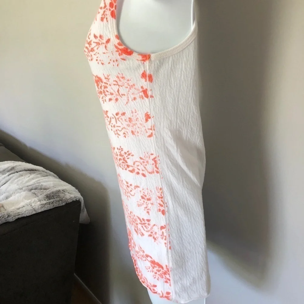Free People orange and white sleeveless lightweight tank top